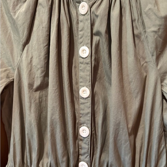 J. Crew Cotton poplin tie-sleeve button-front romper women’s M - Picture 3 of 14